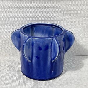Art Deco COBALT BLUE Ceramic Planter Flower Pot Utensil Crock Art Supply Vessel
